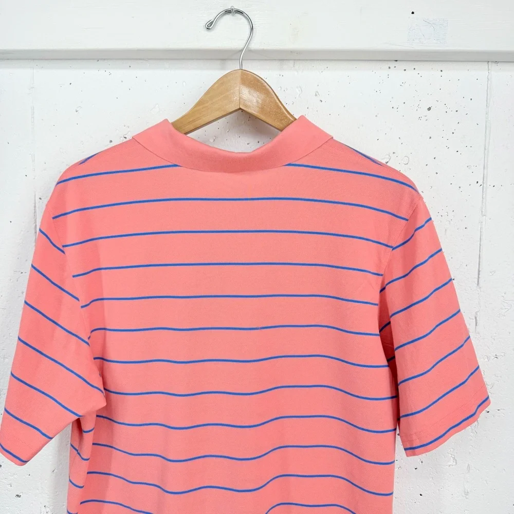 Vineyard Vines Men’s Size Large Pink & Blue Striped Polo Shirt